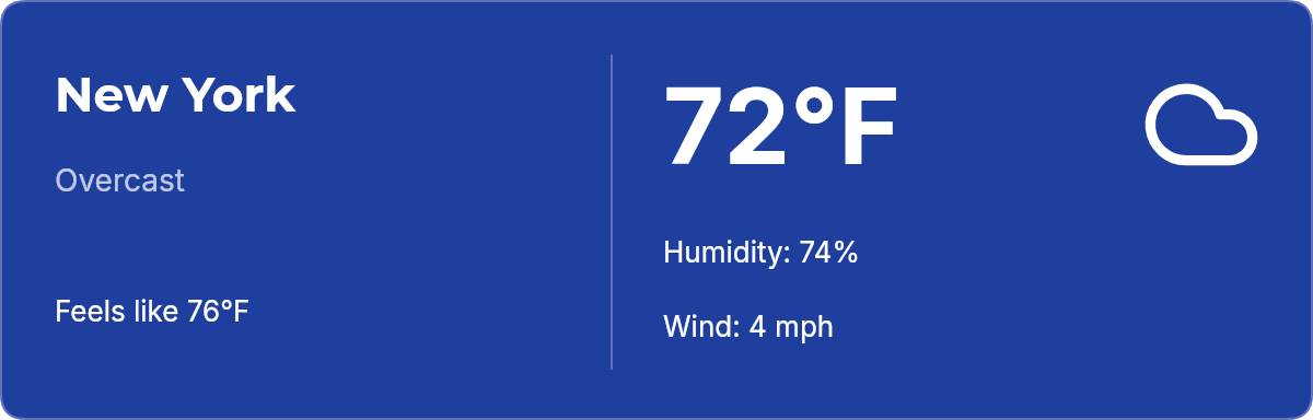 Weather strip — email template rendered by DynaMail