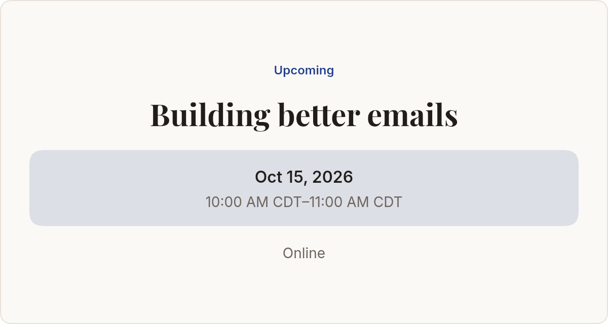 Community Gathering — email template rendered by DynaMail