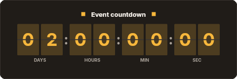 Event countdown — email template rendered by DynaMail