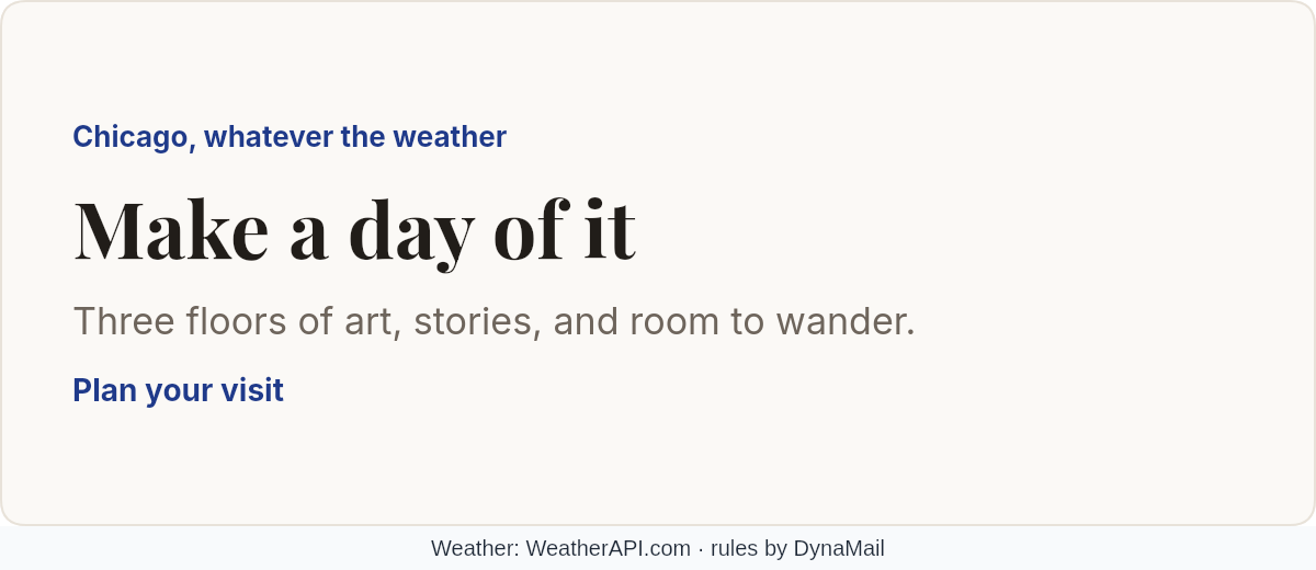 Rainy Day Offer — email template rendered by DynaMail