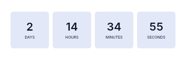 Countdown timer rendered by DynaMail showing the days, hours, minutes and seconds left