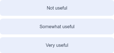 Three poll answer images stacked as in an email: Not useful, Somewhat useful, and Very useful
