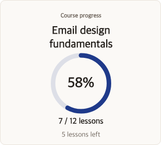 Circular course progress ring showing seven of twelve lessons completed